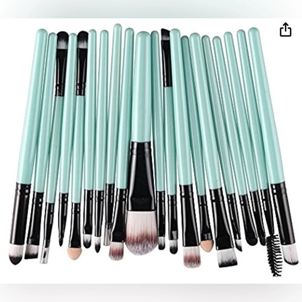 - 20pcs Cosmetic Makeup Brushes Set Eyeshadow Lip Brush (Green+Black) (ne…